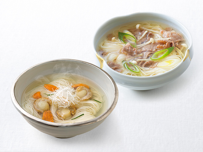 雲丹帆立・牛肉にゅうめんセット